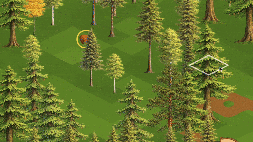 Gameplay GIF showing ranger management