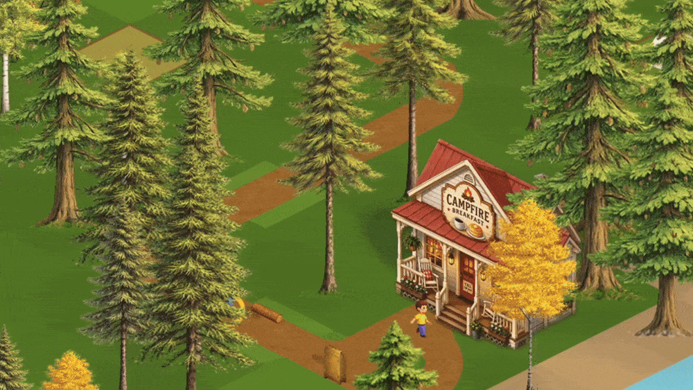 Gameplay GIF showing visitor happiness management