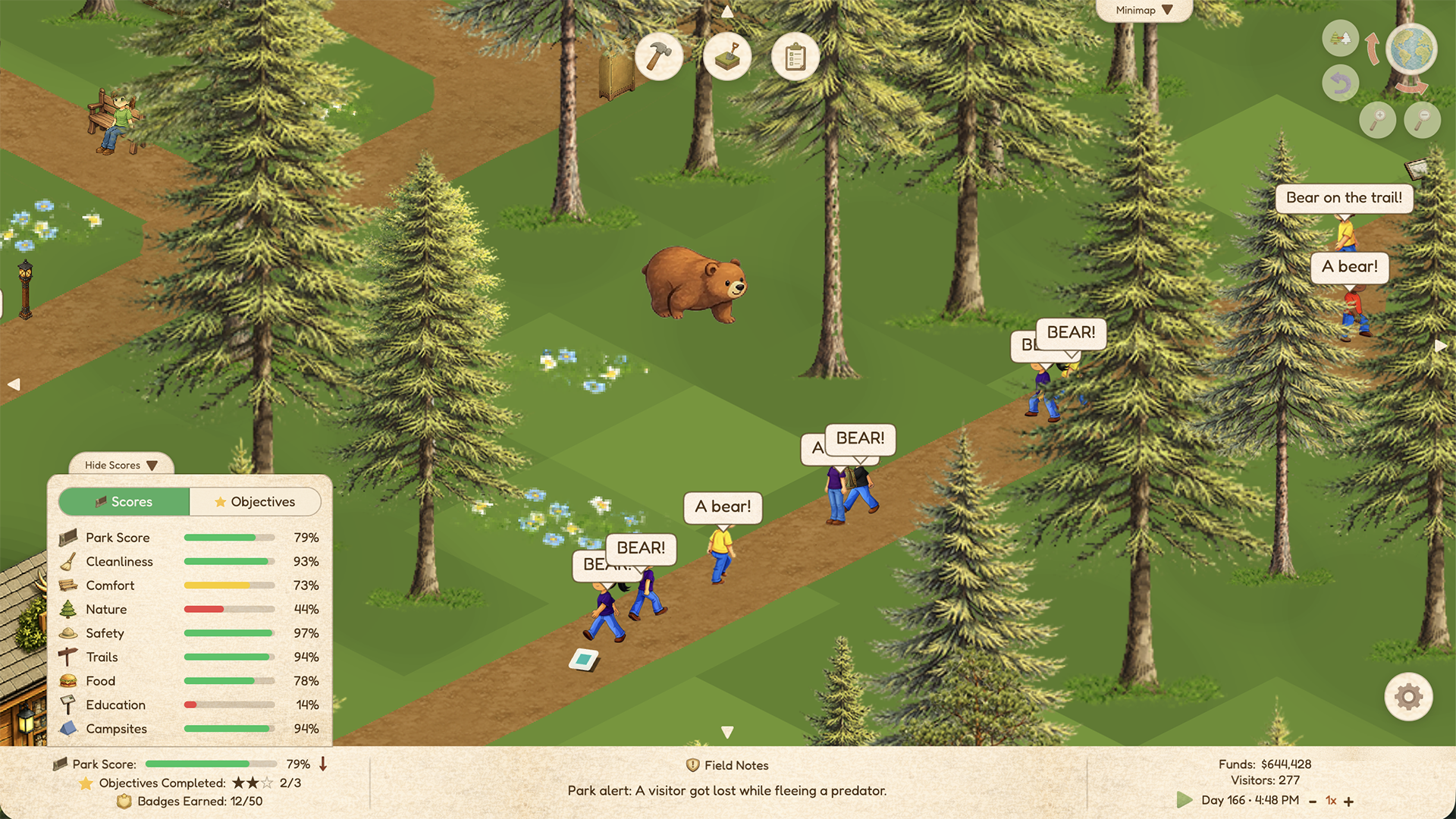 National Park Tycoon bear encounter screenshot