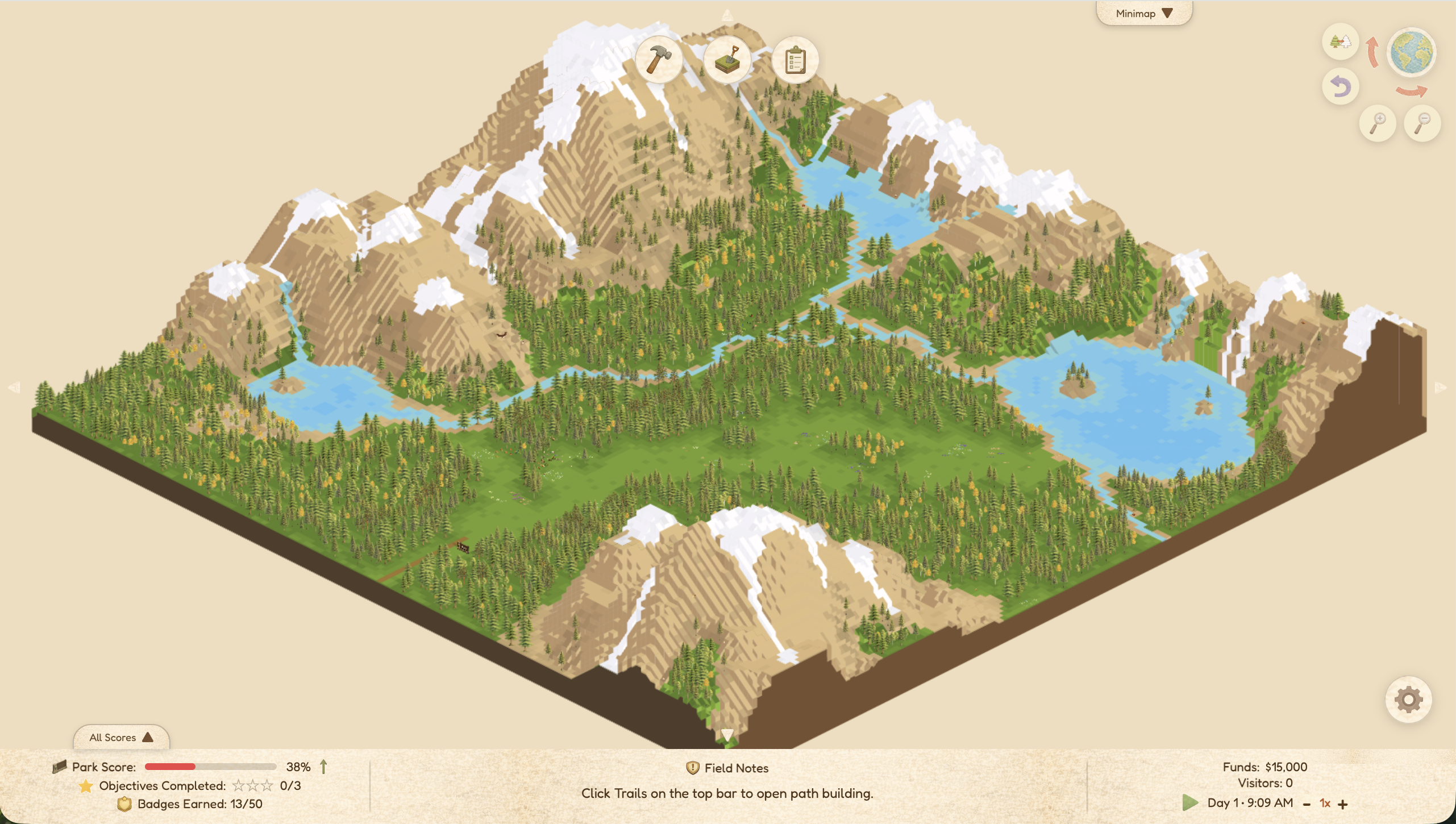 A scenic mountain area from National Park Tycoon